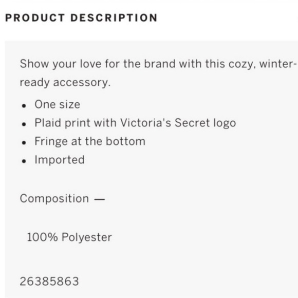 Victoria's Secret Cozy Plaid Scarf Bkack and Red with Tags - Picture 3 of 7